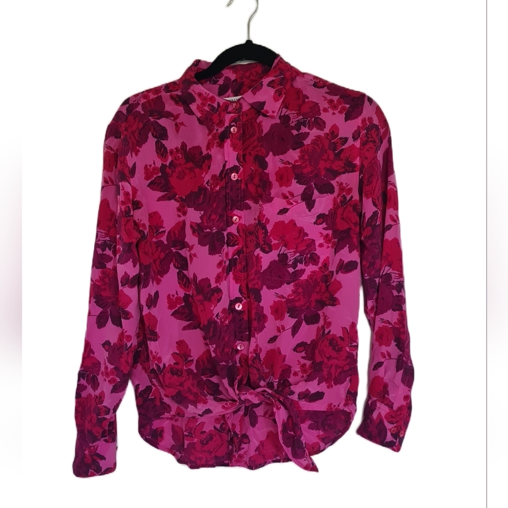Equipment Floral Button Up 100% Silk Size XS